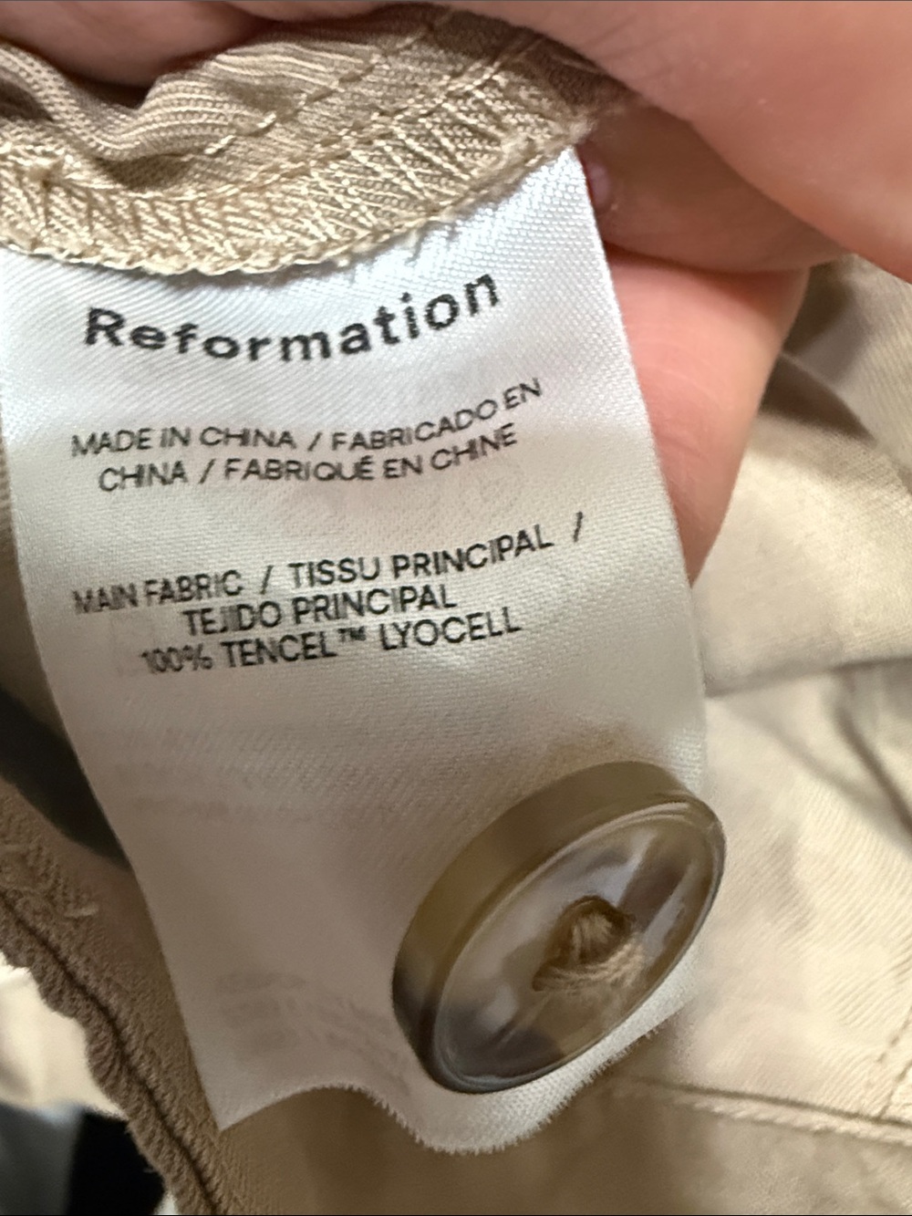 Reformation.. Mason Pants/ Size 6 / Color Tan - Picture 6 of 6
